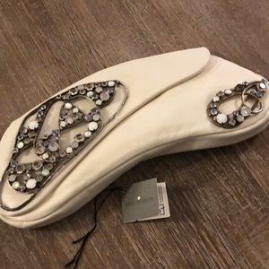 Daniel Swarovski lambskin and crystal clutch